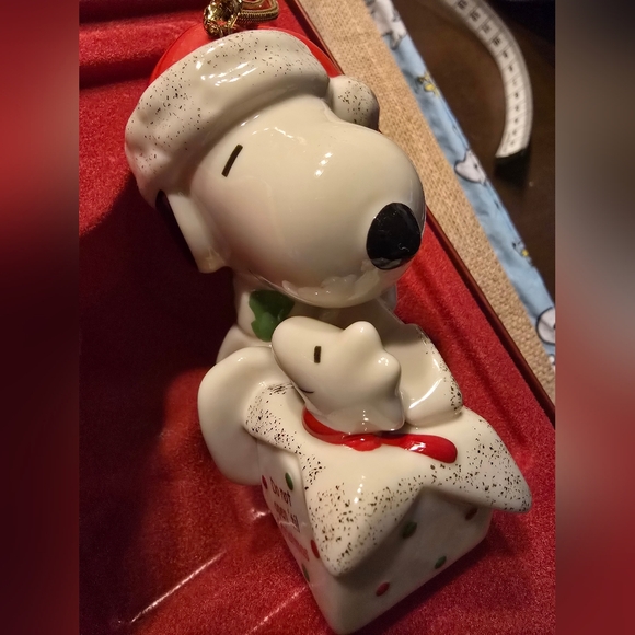 Lenox Festive Snoopy Ornament - White, Red, and Green - Picture 3 of 7